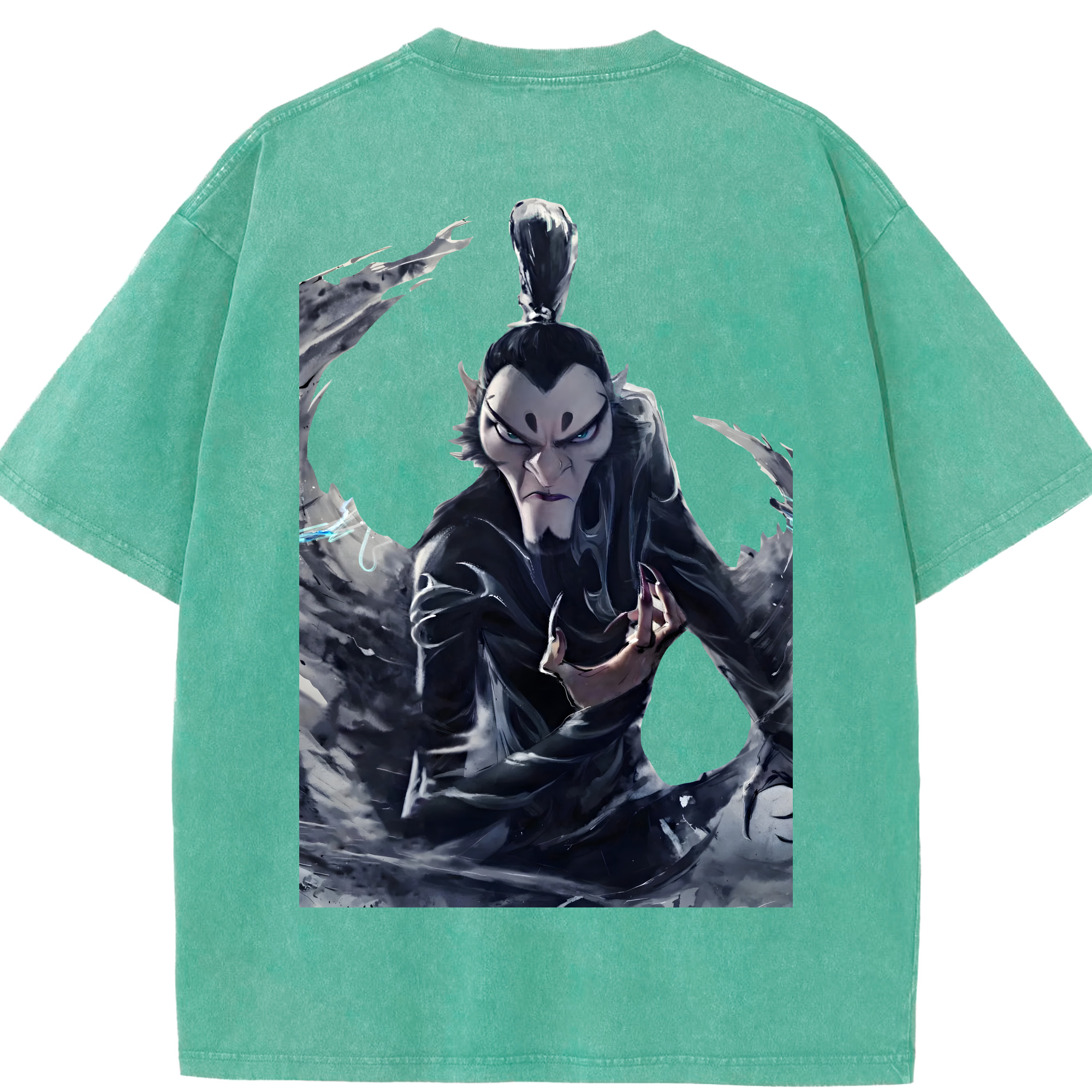 （画像用） Ne Zha 2 ナタ 魔童の大暴れ 綿100% ヴィンテージ風 半袖Tシャツ（背面プリント）